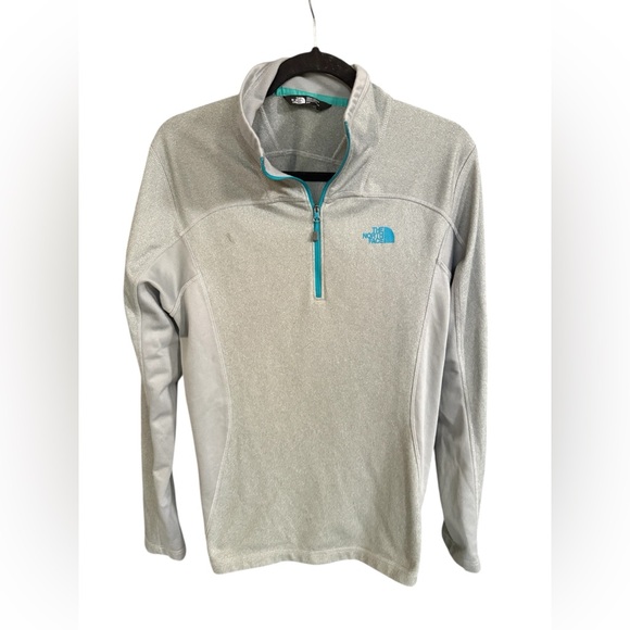 The North Face Light Gray Pullover with Blue Accent - Picture 1 of 4